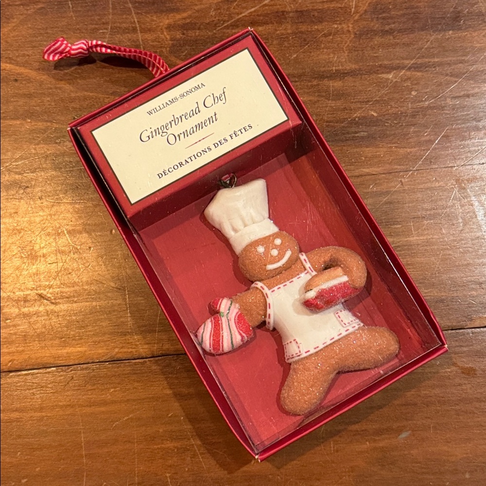 NIB Williams Sonoma Gingerbread Chef Ornament Bakers Bread Christmas Holiday NEW